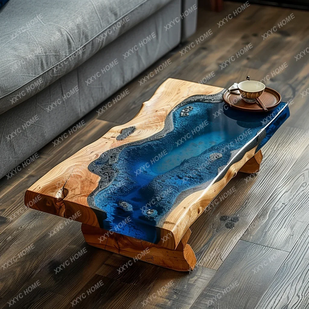 TT Epoxy resin river table coffee table creative personality small apartment living room household simple modern light luxury ta