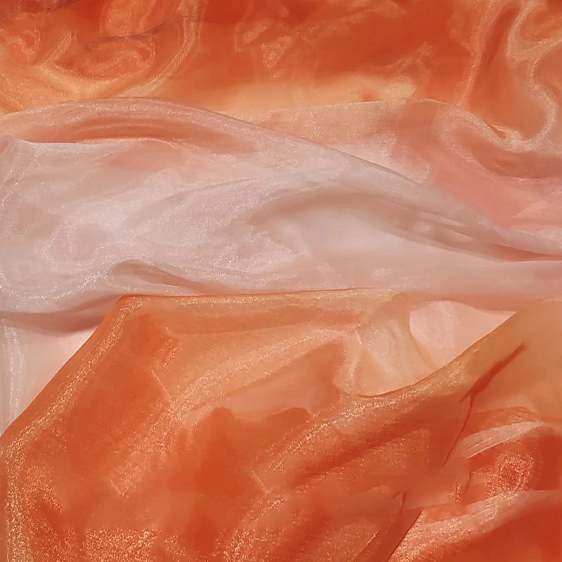 1M Organza Regenbogen-Stoff Bühnentanz-Nähstoff Tüllstoff Kleidung Kleid Hochzeitsdekoration Weiches Garn Zweifarbiger Stoff Lolita-Rock – Detail 6