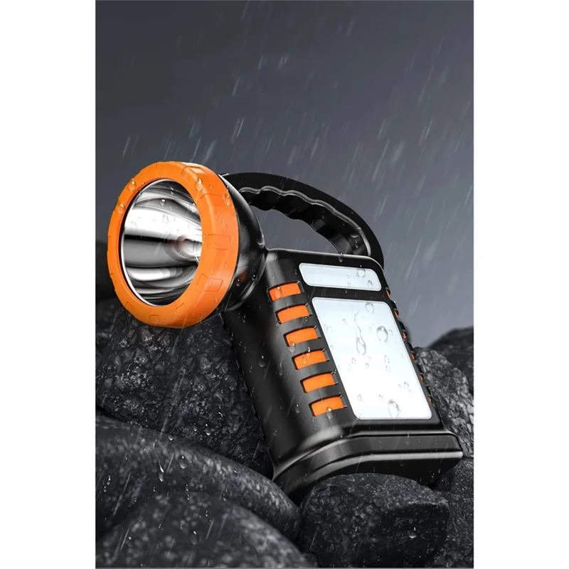 مصباح يدوي COB طويل المدى قابل لإعادة الشحن بالطاقة الشمسية، بنك طاقة 2 في 1 وإضاءة عمل للتخييم والخارج والطوارئ