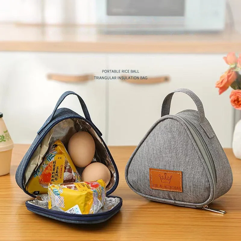 Portable Breakfast Insulation Bag Triangle Aluminum Foil Insulation Lunch Bag Mini Rice And Vegetable Roll Bag Outdoor Lunch Box