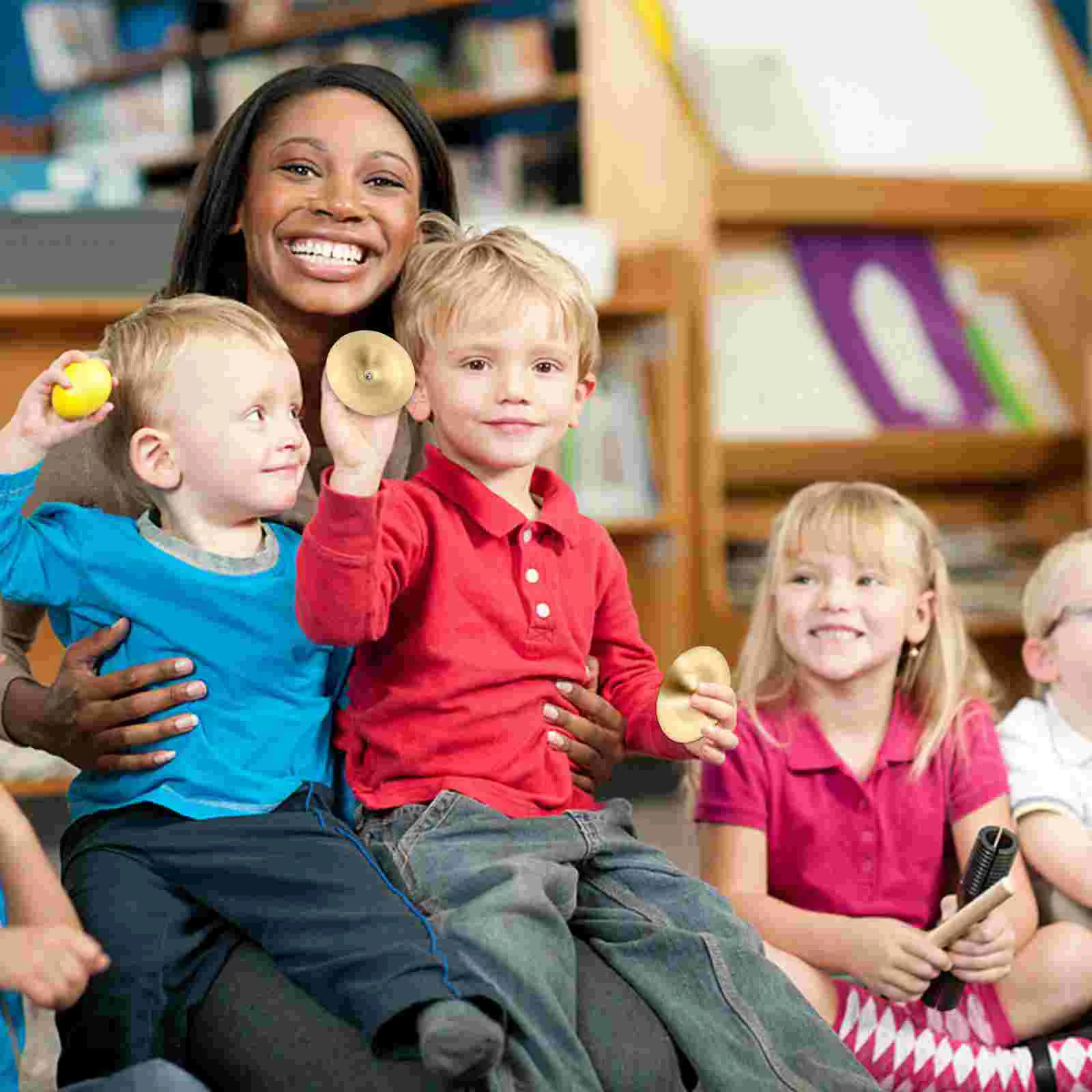 2-teiliges Kinderspielzeug, Kupfer-Becken, Tanz-Requisiten, Mini-Fingerbecken, Zills, Percussion mit Griffen für Kleinkinder