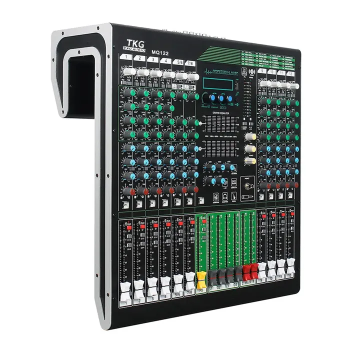 TKG MQ122 12 ช่องกลางแจ้ง 48v Phantom Power USB BT ประสิทธิภาพอุปกรณ์เสียง dj mixer เสียงระบบจีน dj mixer