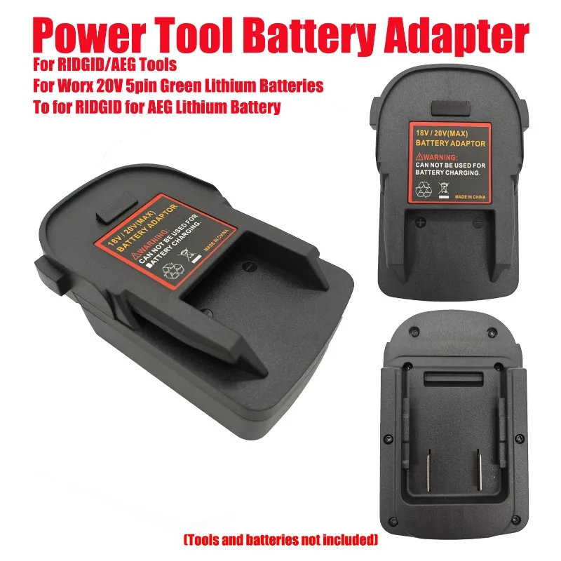 

HAKSINKY Battery Adapter for RIDGID/AEG Tools for Worx 20V 5pin Green Lithium Batteries To for RIDGID for AEG Lithium Battery
