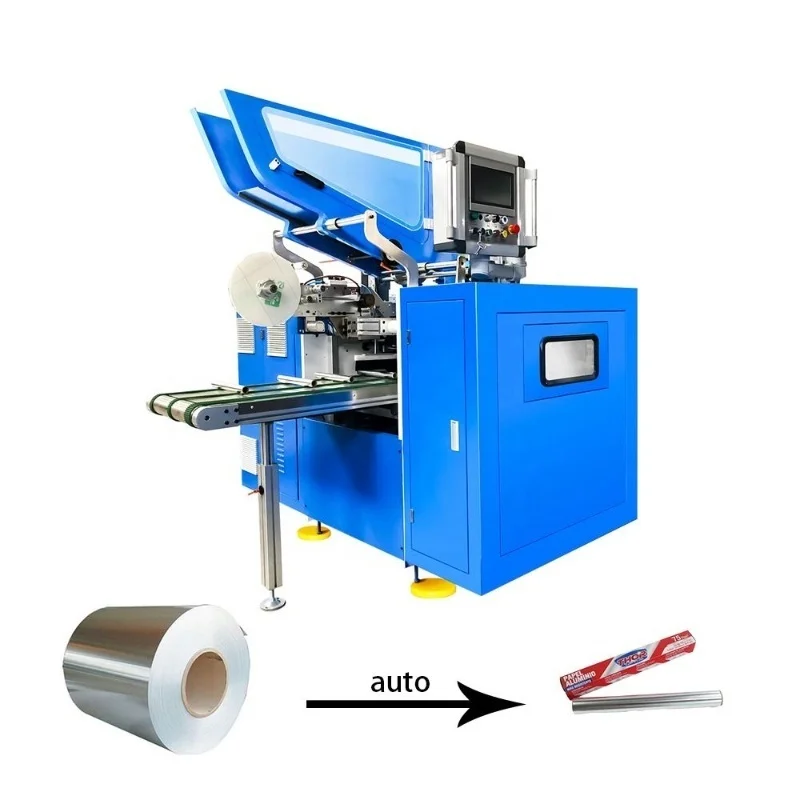 High Speed Fully Automatic Pre Stretch Film Rewinder Aluminum Foil Rewinding Hine Runwo