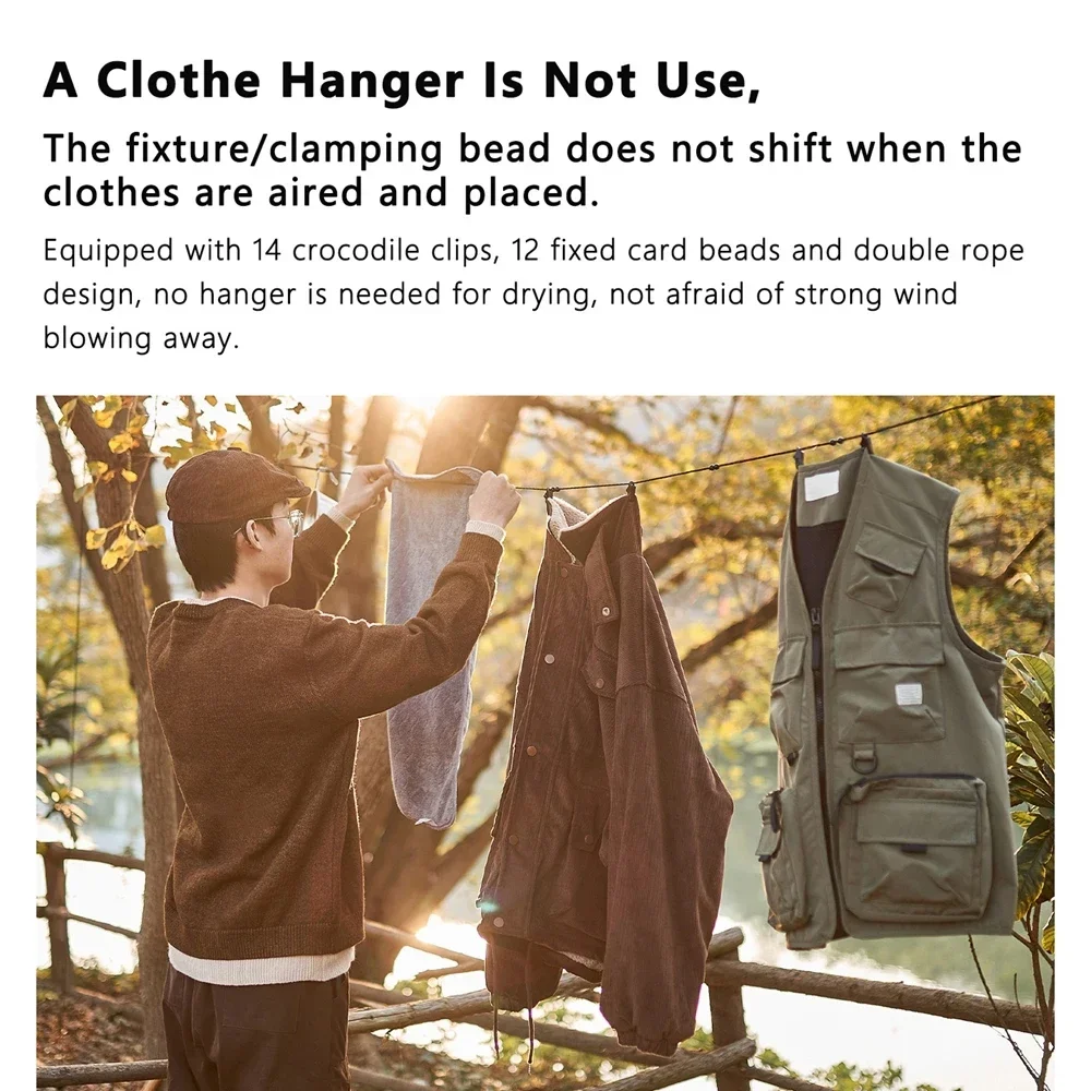 

Веревка для белья на открытом воздухе для путешествий и кемпинга, портативная веревка для хранения, утолщенная светоотражающая веревка, универсальная веревка для путешествий