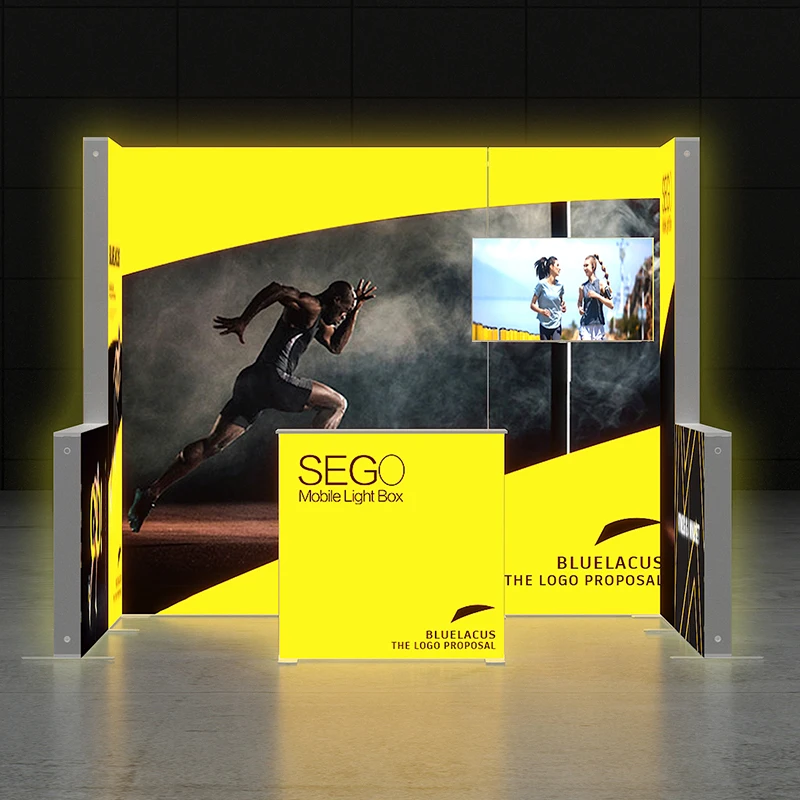 SEGO 10X8ft Aluminum Portable Easy Set up Trade Show Booth Lightweight Exhibition Booth Stands