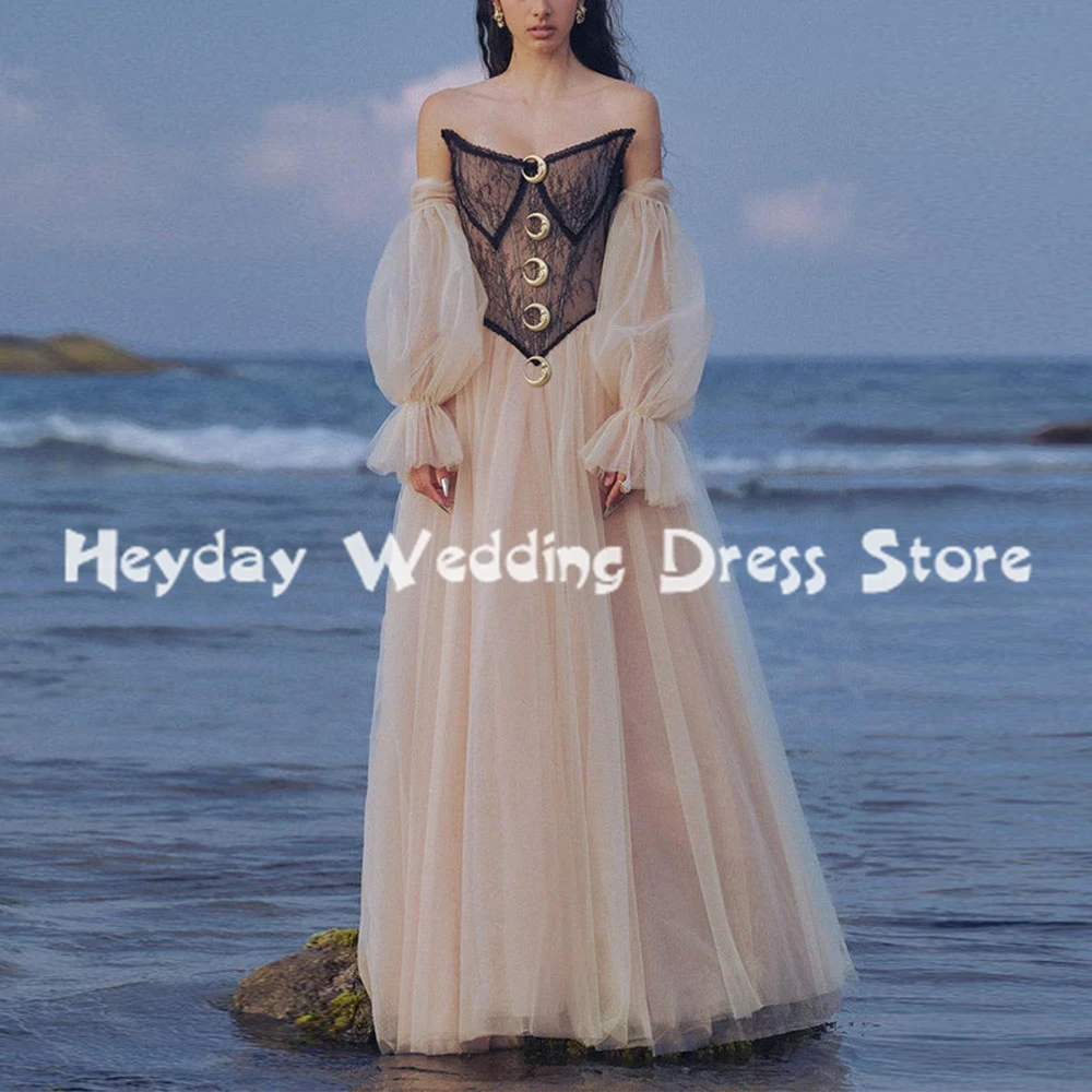 

Heyday женские кружевные трапециевидные платья без бретелек простые вечерние платья без рукавов с манжетами длиной до пола, элегантные вечерние платья 2025