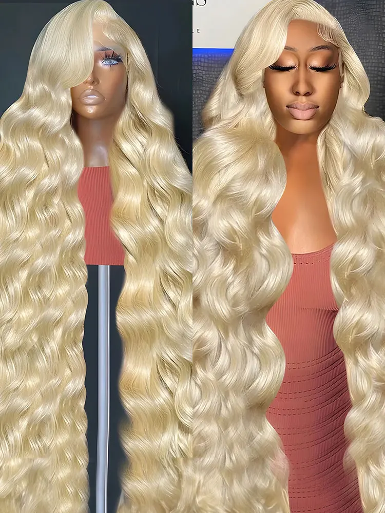 

30-дюймовый парик из натуральных волос с леской спереди, волнистый, светлый (13x6 HD Lace), 613, предварительно выщипанный, 13x4, полностью закрытый парик (Full Frontal), 100% натуральные волосы