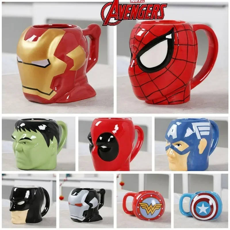 Marvel Spider-Man Peripheral Mug Avengers Iron Man Deadpool Ceramic Mug Creative Personalized Water Cup Exquisite Christmas Gift