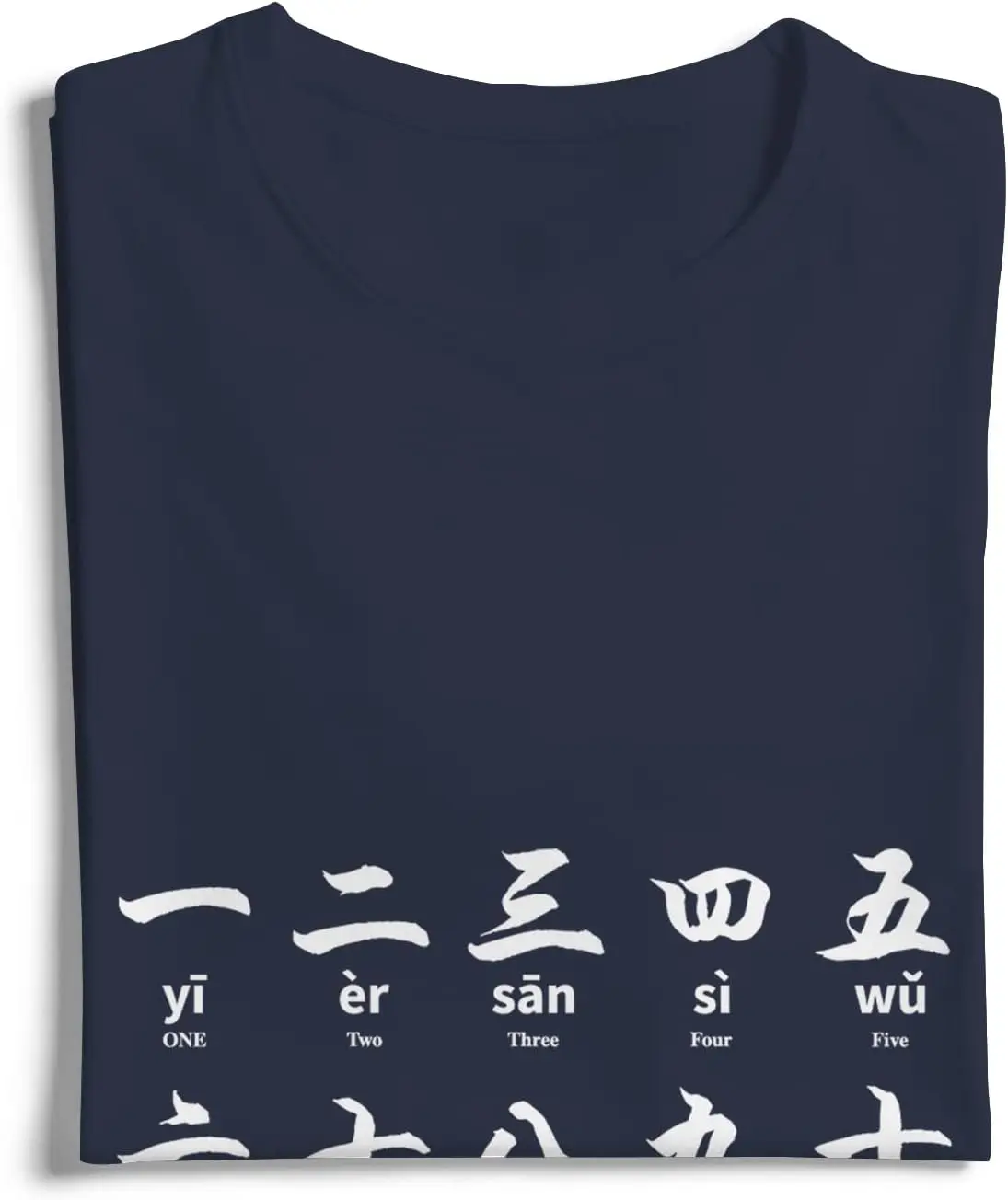 Numerals in Chinese Character T-Shirt 1-10 Learn Chinese Design Tee Short Sleeve Unisex Shirt