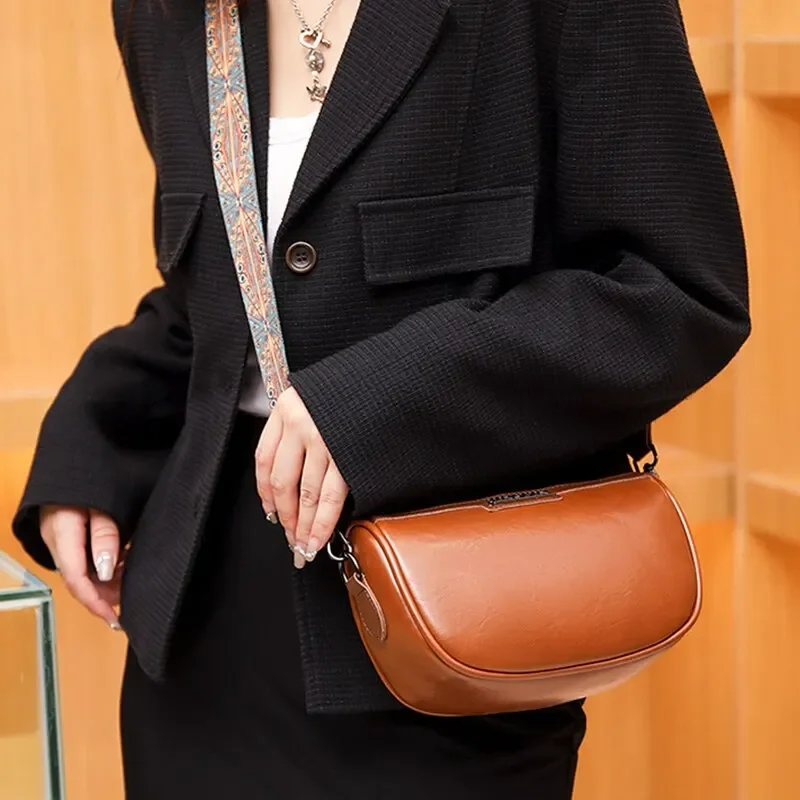 Vintage Female Small Shoulder Messenger Bag Ladies 2024 Fashion Soft Leather Crossbody Phone Bags for Women Versatile Handbag