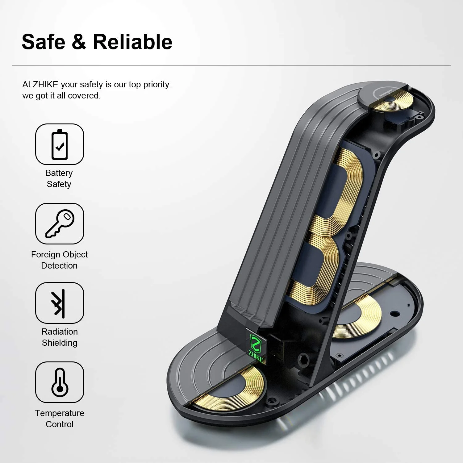 ZHIKE-محطة شحن لاسلكية ، شاحن 4 في 1 ، 20 واط ، متوافقة مع هاتف Galaxy ، ساعة ، براعم #6