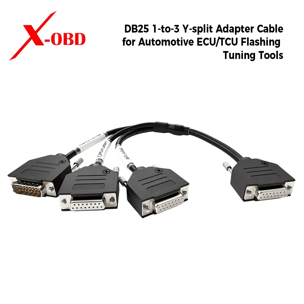 DB25 1-to-3 Y-Split Adapter Cable for bFlash CMD Flash ECU TCU Bench Flashing Tuning Tool J2534 Read Write Splitter Wire