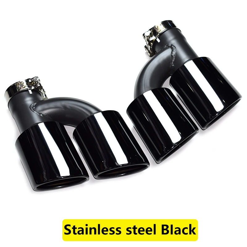 for Audi A4 A5 A6 A7 exhaust upgrade S4 S5 S6 S7 black quad outlet nozzle tailpipe tip