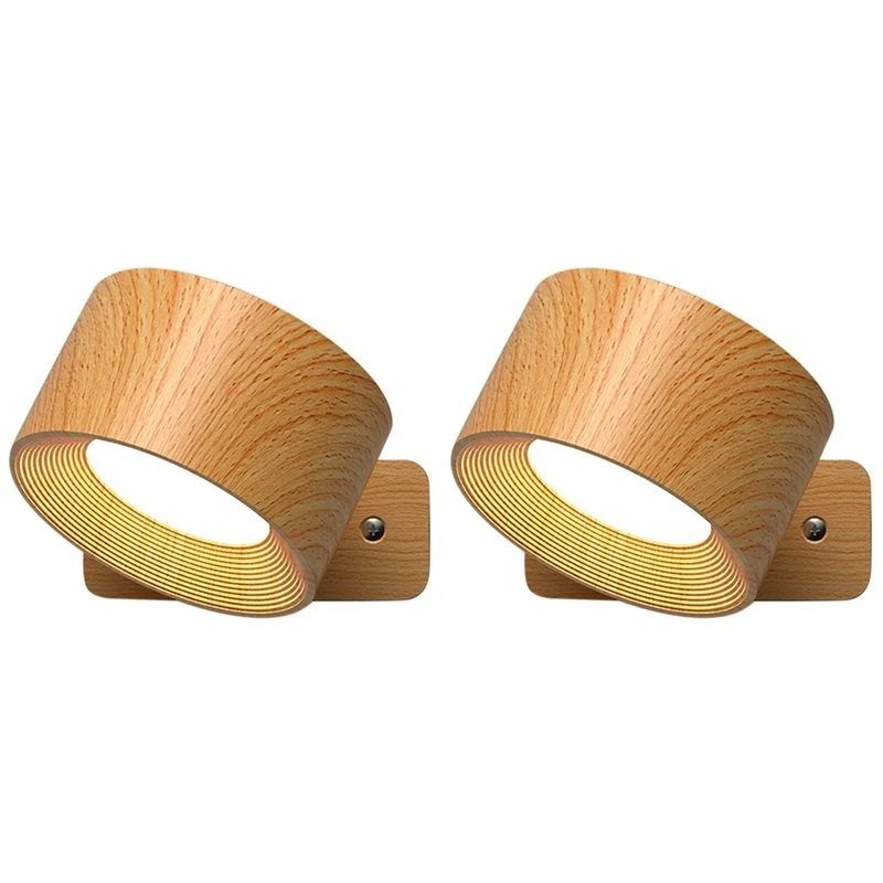 T21C 2X LED Wall Sconce, 360° Rotatable Dimmable ,Magnetic Touch Control, Rechargeable Battery Operated Magnetic Night Light