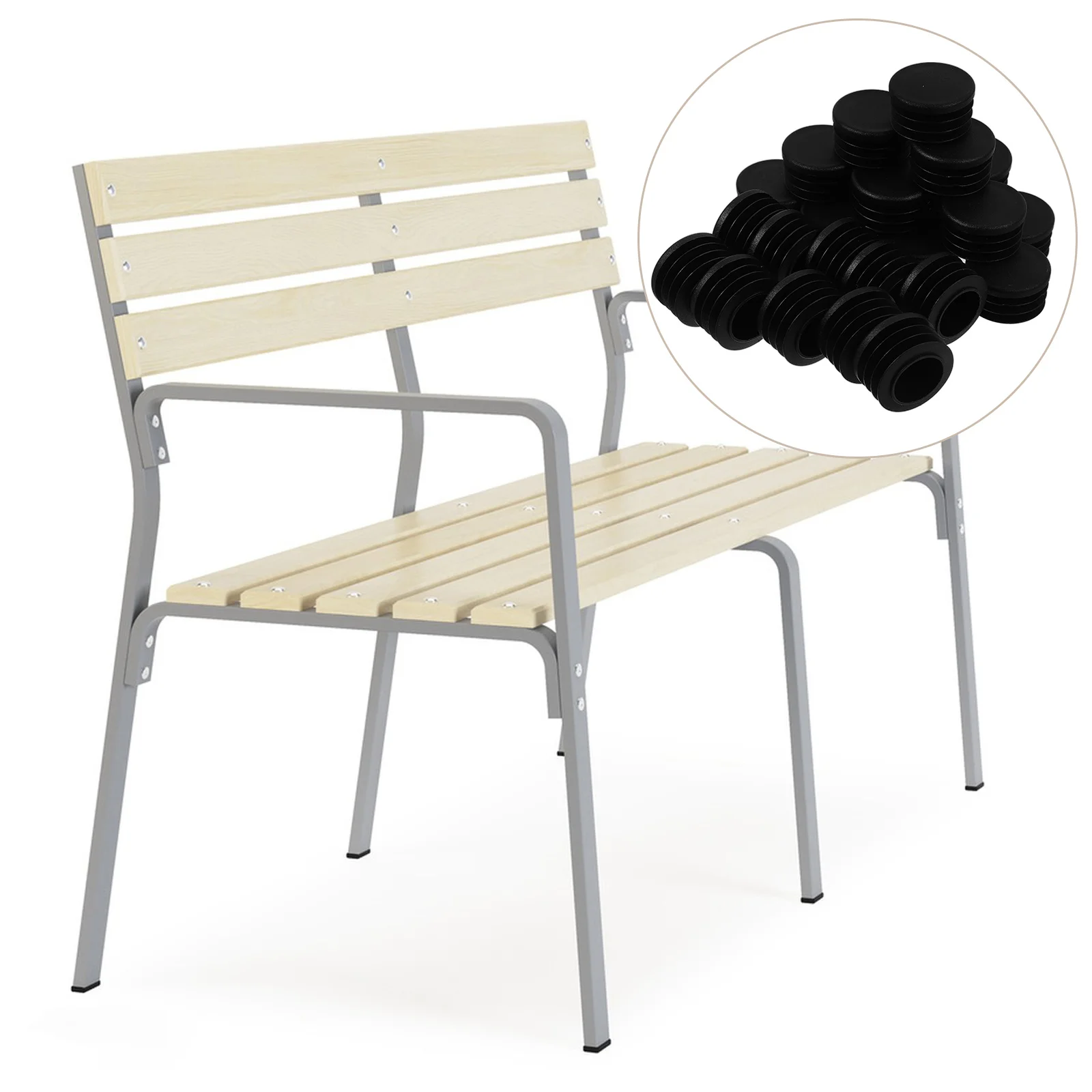 

100 Pcs Tube End Cap Furniture Leg Plug Round Bung Chair Insert PVC Caps Sturdy Structure Lightweight Durable Home Use