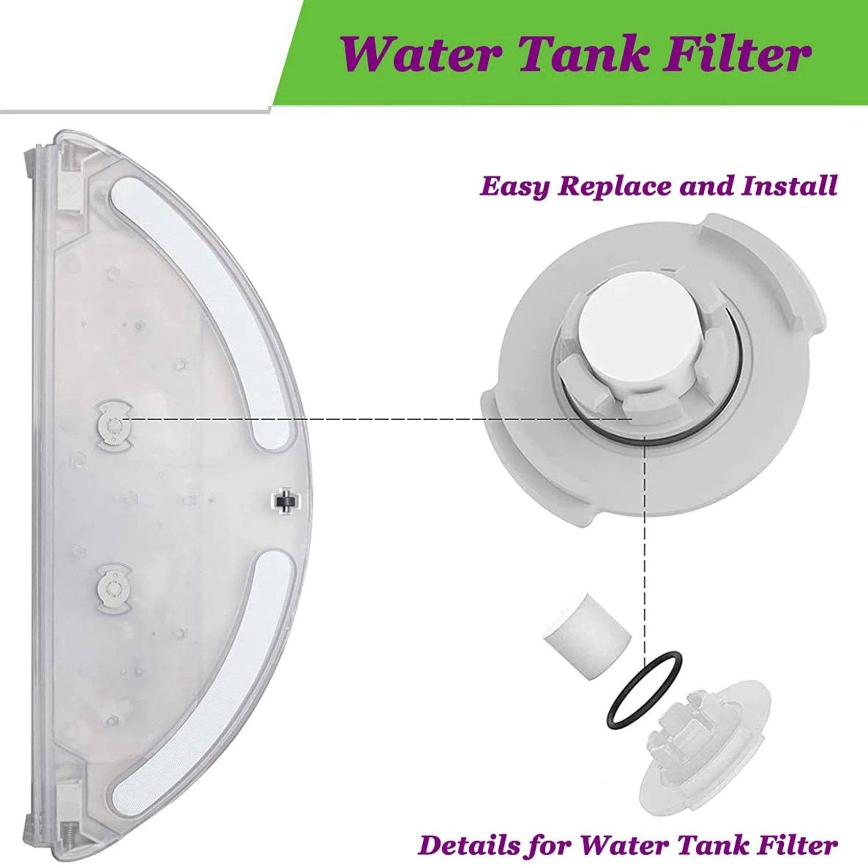 A006-Accesorios para Xiaomi Roborock S50 S51 Xiaomi Mi Robot aspiradoras filtro Cepillo Lateral paños de limpieza para Roborock