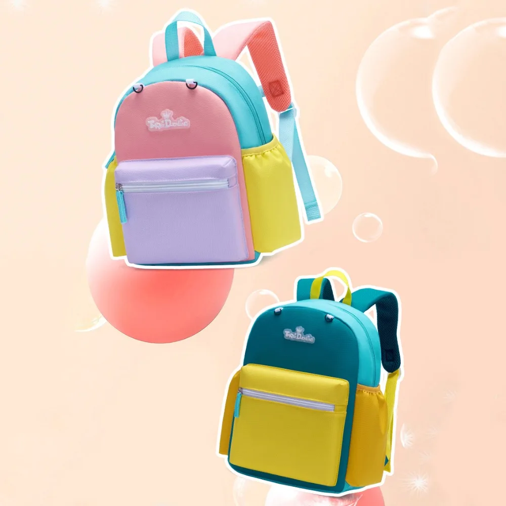 Mochila escolar ligera de gran capacidad para niños, resistente al desgaste, protección de la columna vertebral, mochilas coloridas para niños