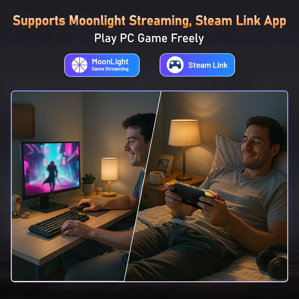 Kinhank K56 وحدة تحكم بجهاز لعب محمول أندرويد 14 5.5 بوصة تعمل باللمس مع 50 + محاكيات ألعاب فيديو ريترو لتيار مستمر/MAME/SS/PSP