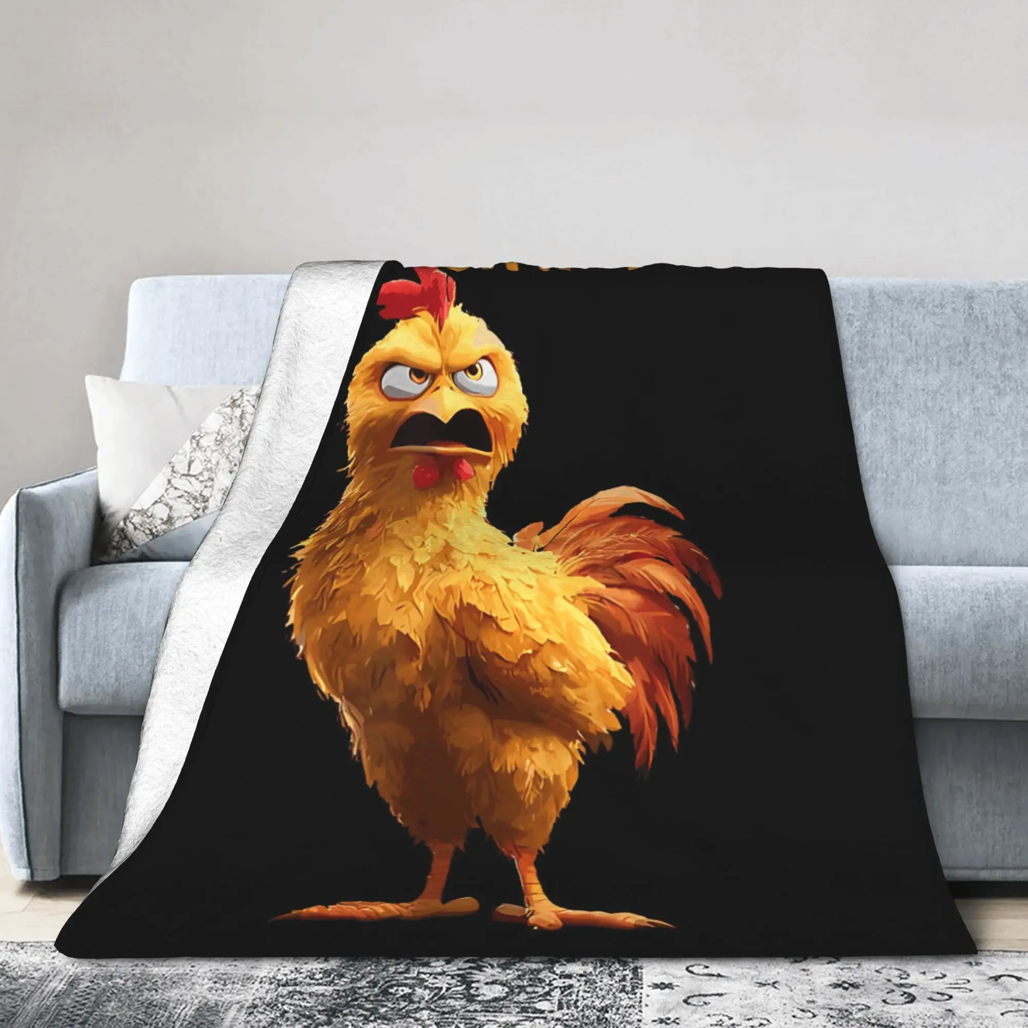 Funny F-Caw-F Chicken FCAWF Chicken Blanket  Super Warm Fashion Plush Bedding Throws For Girls Boys Bedroom Bedspread Bed Cover