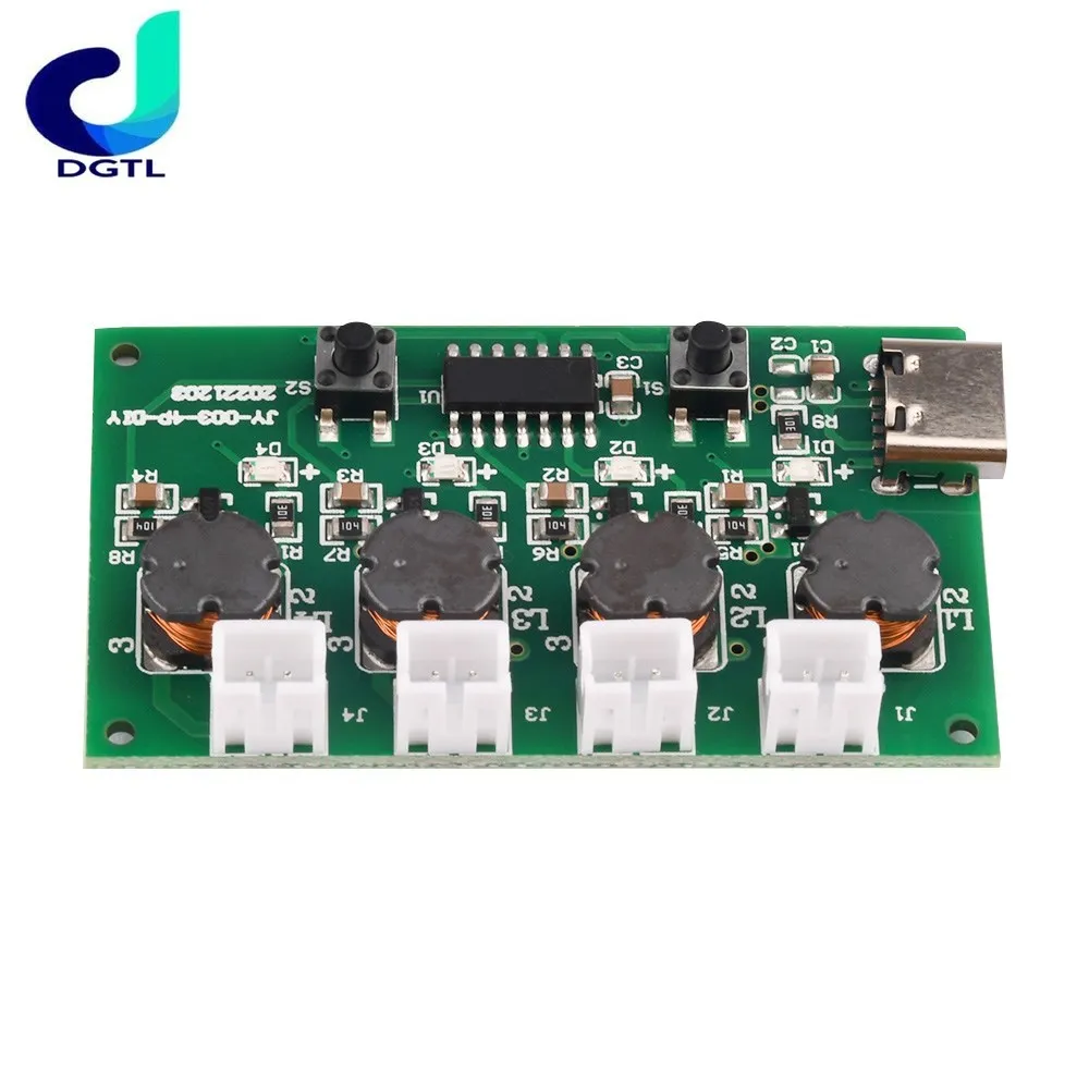 Tipo-C USB Quatro Spray Módulo Umidificador, DIY Umidificador, Control Board, Atomizador, Four Way Ultrasonic Board Drive