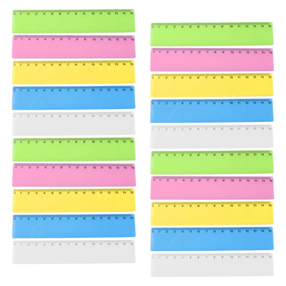 

25 Pcs Colorful Ruler Student Accessory Measuring Plastic Rulers Household Straight Lightweight Supply