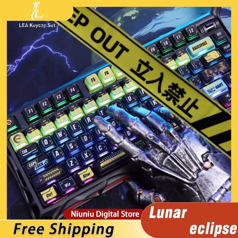 

LEA Lunar Eclipse Terminal Набор индивидуальных колпачков 132 клавиши PBT Ядерная высота Power Wooting 60he/MAD68 Механические клавиатуры для ПК