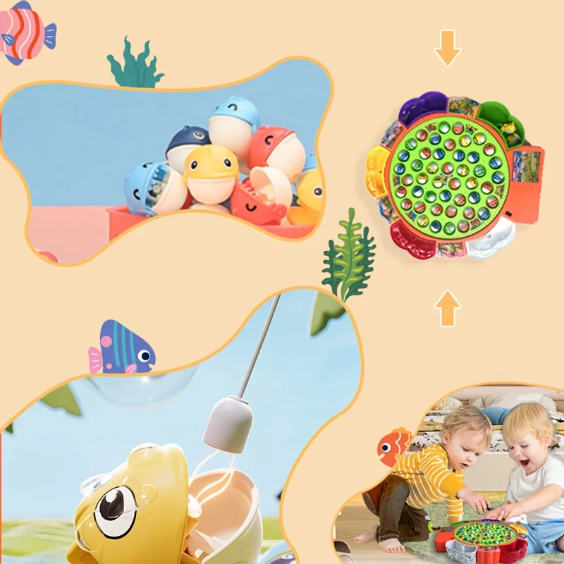 51 pezzi Giocattolo da pesca elettrico per bambini - Set di dischi da pesca rotanti - Giocattolo per bambini e genitori per interattare insieme