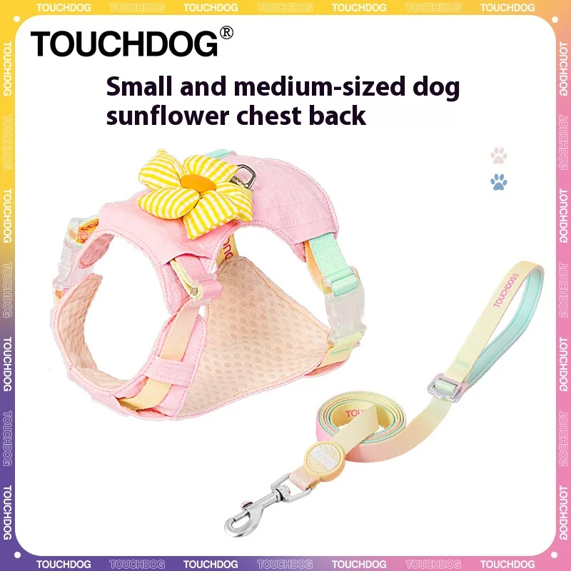 TOUCHDOG Illusion Series-Sunflower Corset Dog Leash Small Dog Bichon Frise Chest Belt Pet Universal Corset