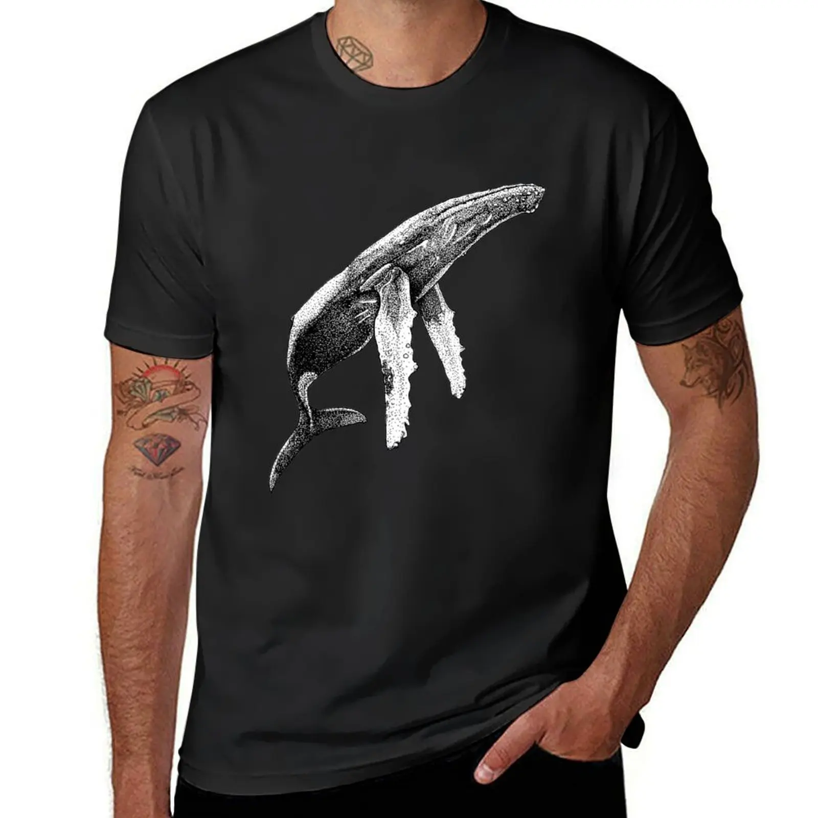 Humpback whale in dots T-Shirt customs design your own heavyweights quick drying tops mens t shirts pack