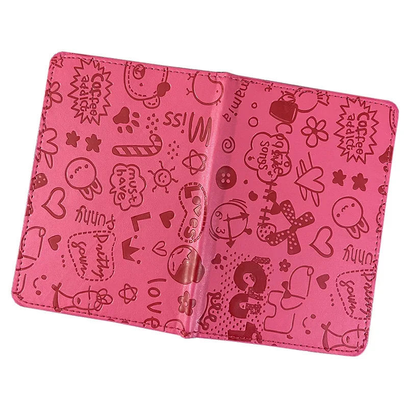 Cute Cartoon Passport Holder Cover PU Leather ID Card Document Folder Travel Passport Holder Case for Passport Protector