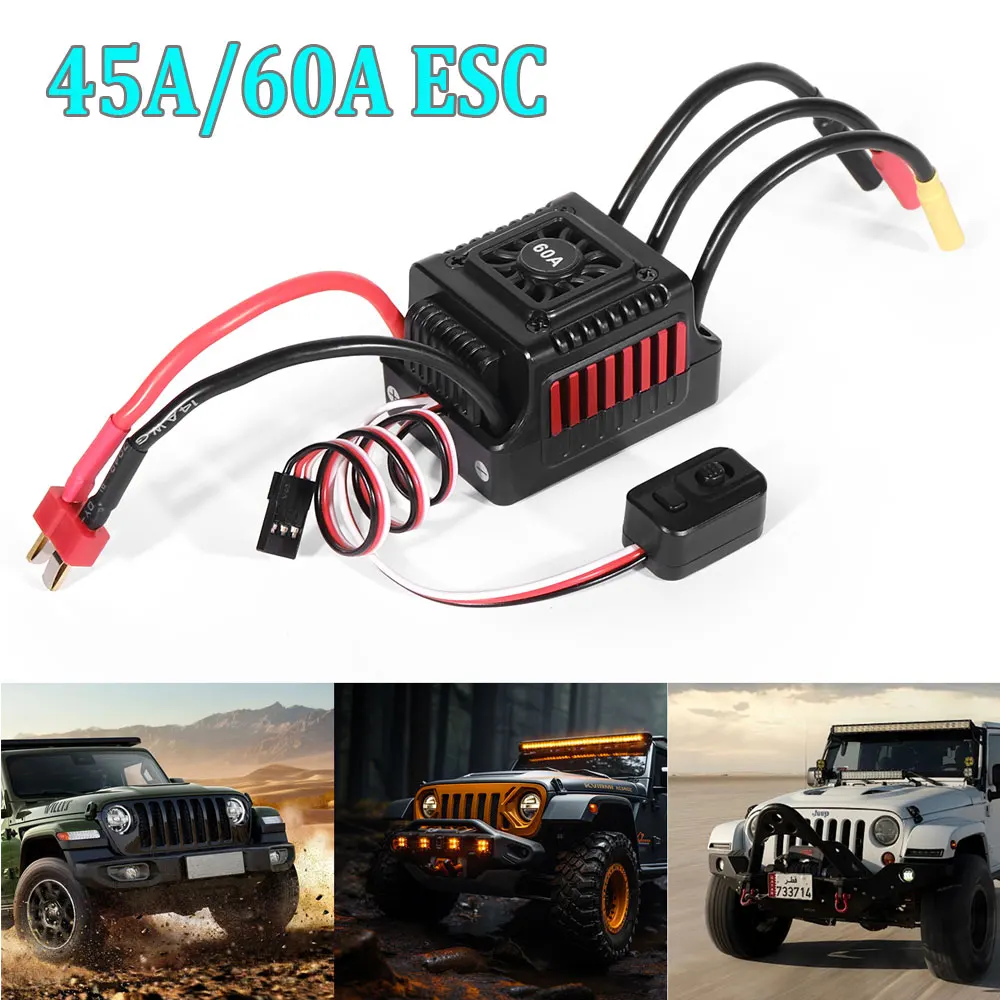 45A 60A RC ESC WSDT-45A  WSDT-60A Waterproof Sensorless Brushless ESC with XT60 / T Plug for 1/10 RC Cars