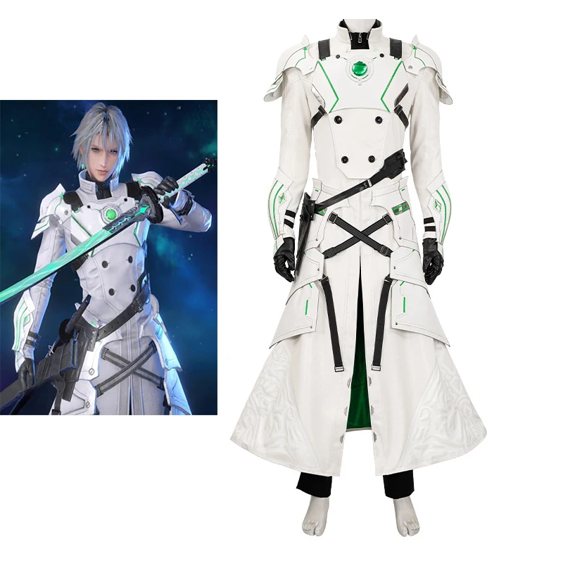 Game FF7 Sephiroth Cosplay Youth Costume Adult Men White Battle Uniform Full Set Halloween Carnival Party Warrior Disguise Suit