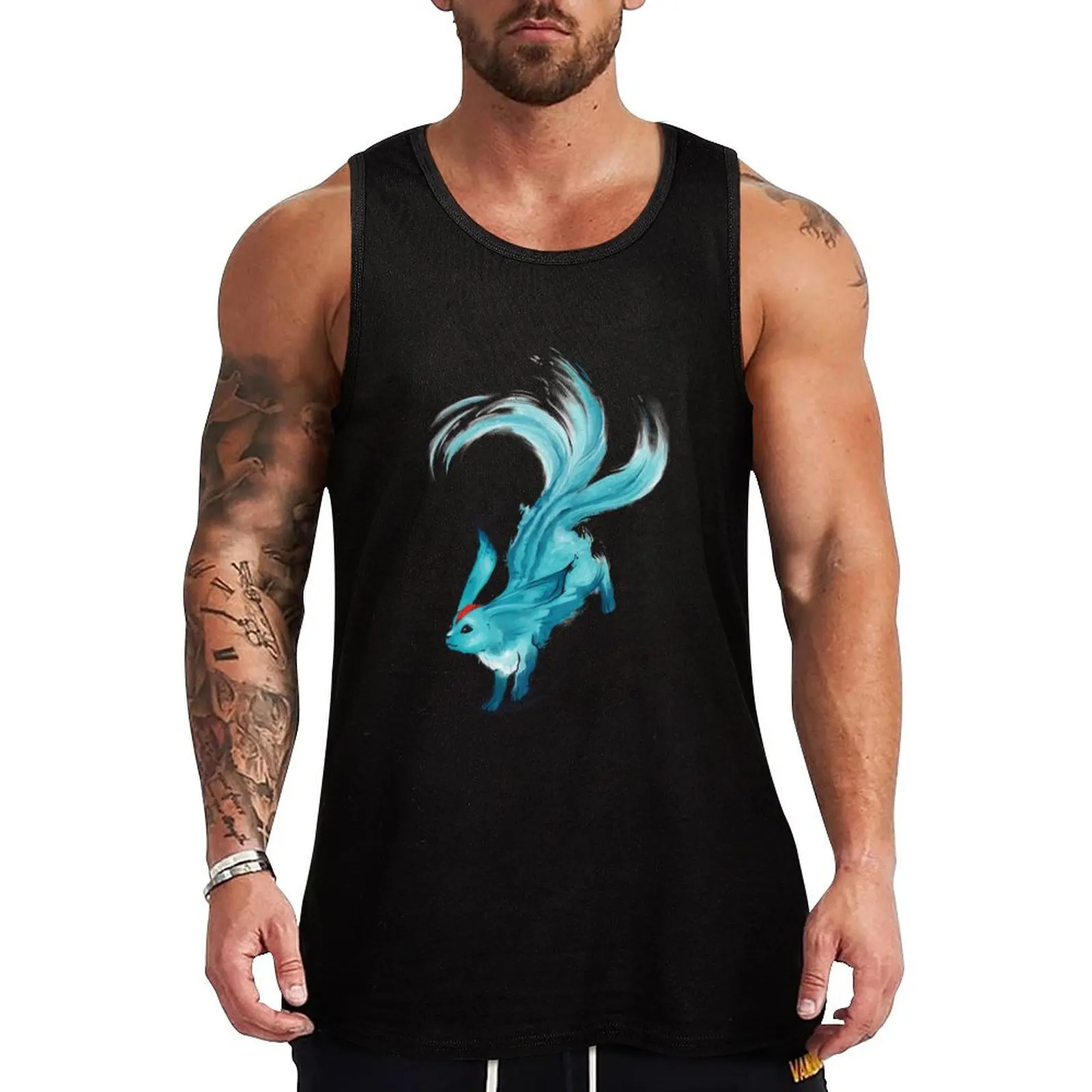 

The blue carbuncle Tank Top Men's summer vest gym accessories man singlet for men T-shirt for fitness