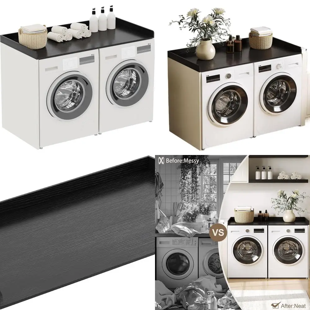 

Складная стойка и стол для хранения в прачечной, органайзер для сушильной машины, черный