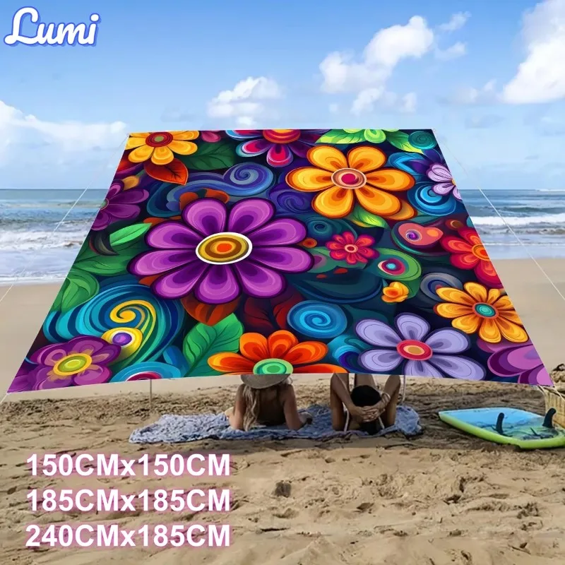 Beach Sun Tent Portable Outdoor Sun Shade Awning Waterproof Anti-UV Camping Shelter for Picnic Garden Pool Fishing Shade Canopy