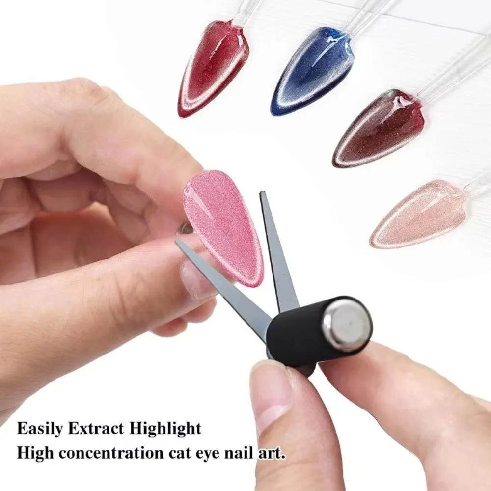 3D-effect Cat Eye-magneet V-vormig ontwerp Supersterke magnetische Nail Art Gel Polish Magneet Hartvorm Enkele kop