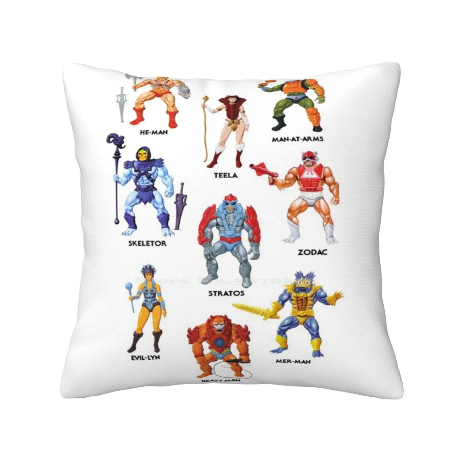 Vintage Masters Of The Universe Heroes & Villains! Vintage Toy Card Art Home Sofa Car Waist Throw Pillowcase He Man Skeletor