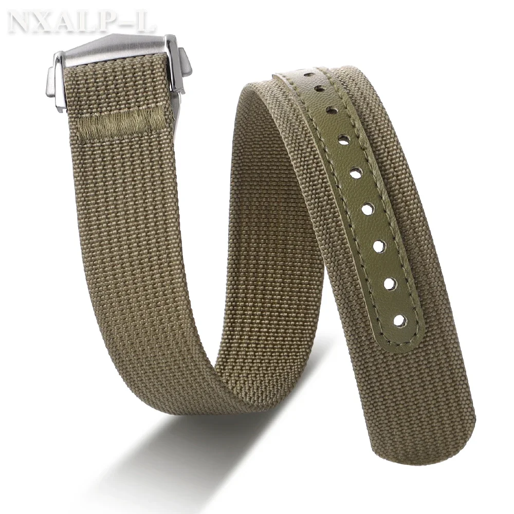 Geripptes Nylon-Uhrenarmband 20 mm für Omega Seamaster für Tudor für Rolex-Armband, Herren-Militärsportuhrenarmband mit Faltschließe