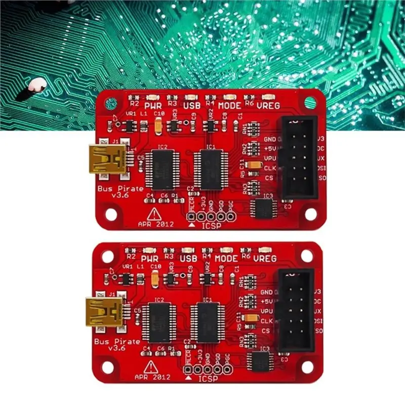 ABUO-2PCS Bus Pirate V3.6 Universal Serial Interface Module Development Board