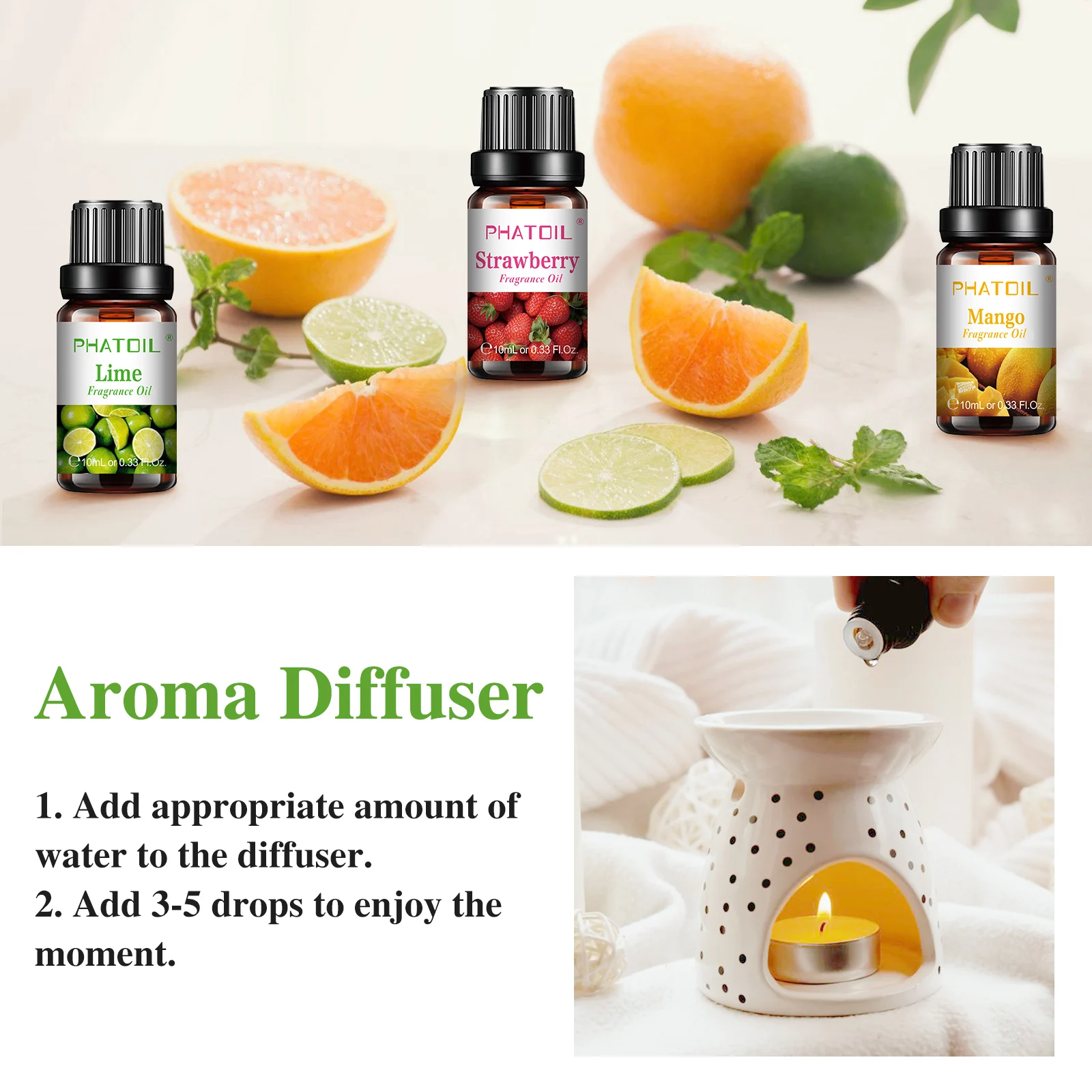 PHATOIL 10PCS Set Hadiah Minya - Fragrance Oil Set ulasan dan harga
