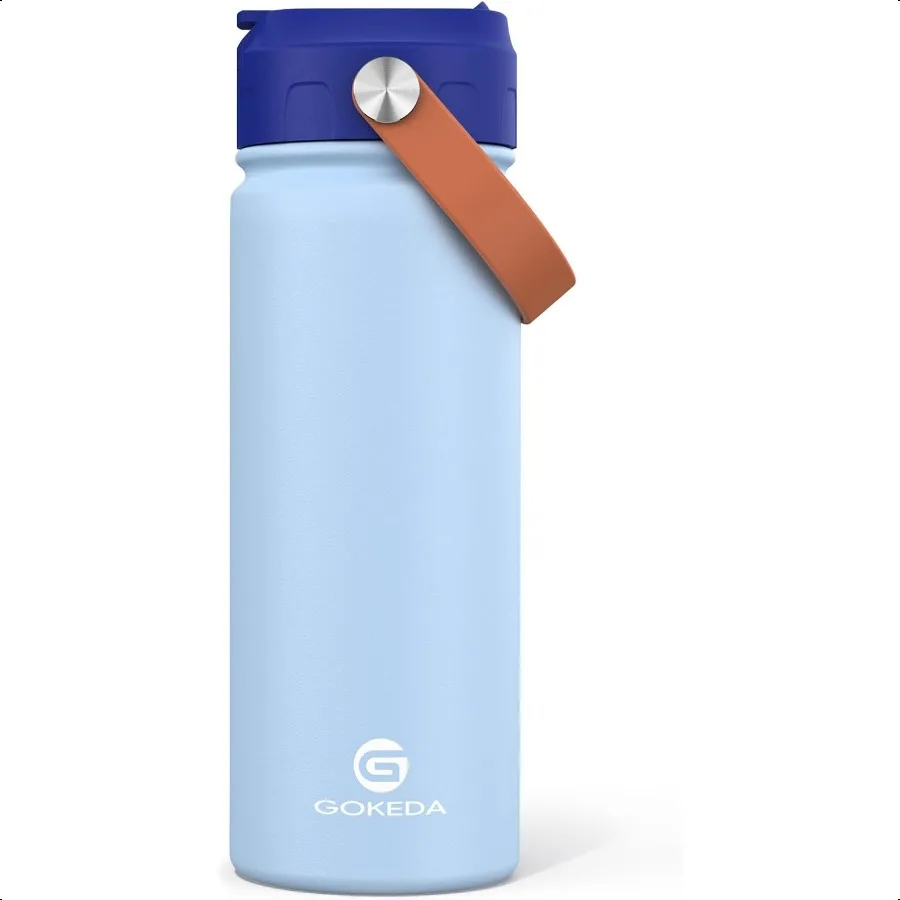 

18oz Water Bottle Insulated Water Bottles with Stickers 18 8 Stainl Steel Vacuum Leak Proof Straw Cup for School Gifts for Boys