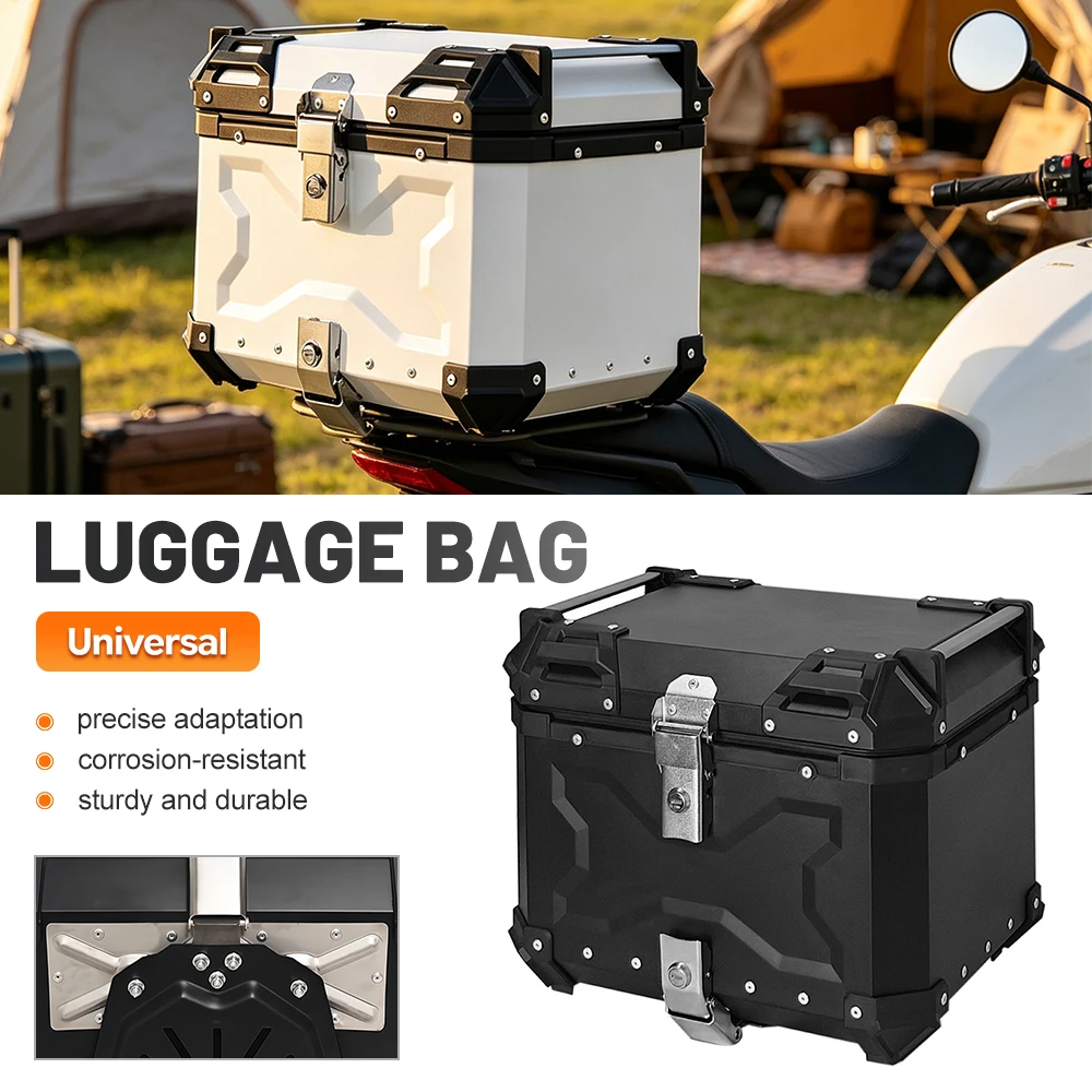 Motorcycle Plastic Top Case Large Capacity Anti‑Theft Lock Drop‑Resistant Wear‑Proof Motorbike Rear Storage Tour Luggage Box