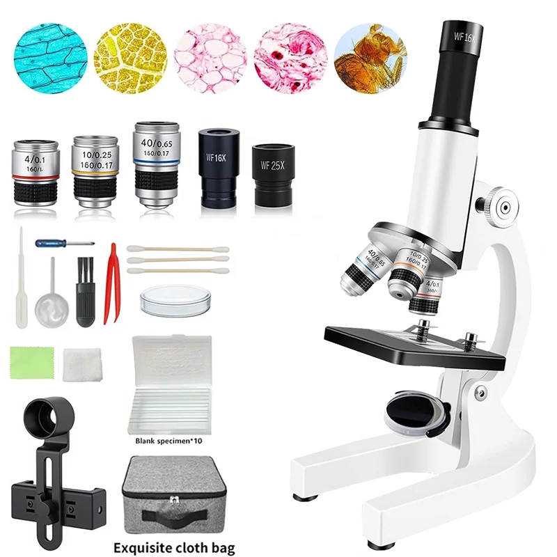 40X-1000X Magnification Microscope for Kids Students Adults, Compound Biological Instrument for Home School Science Learning