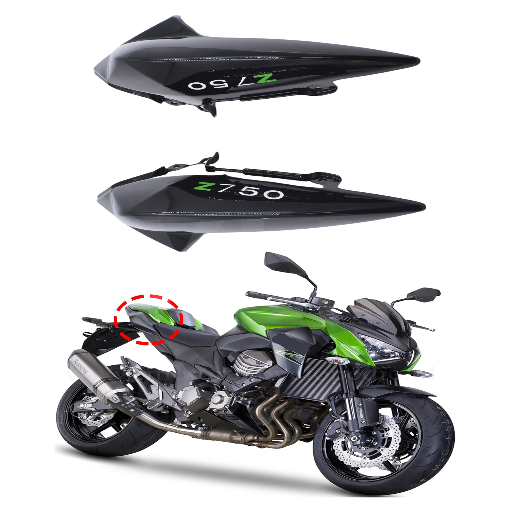 

For KAWASAKI Z750 Z 750 2007 2008 2009 2010 2011 2012 Motorcycle Rear Tail Side Seat Fairing 07 08 09 10 11 12