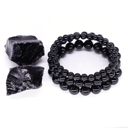 6/8mm Natural Stone Beads Bracelet For Women Men Healing Crystal Quartz Black Onyx Jewelry Energy Agate Elastic Bangle Bracelets