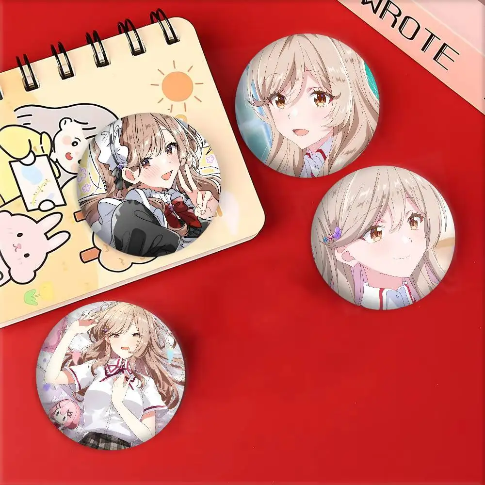Anime Theres No F-Freaking Way Ill be Your Lover Sena Ajisai Badges Round Laser Badge Cartoon Brooch Clothes Backpack Lapel
