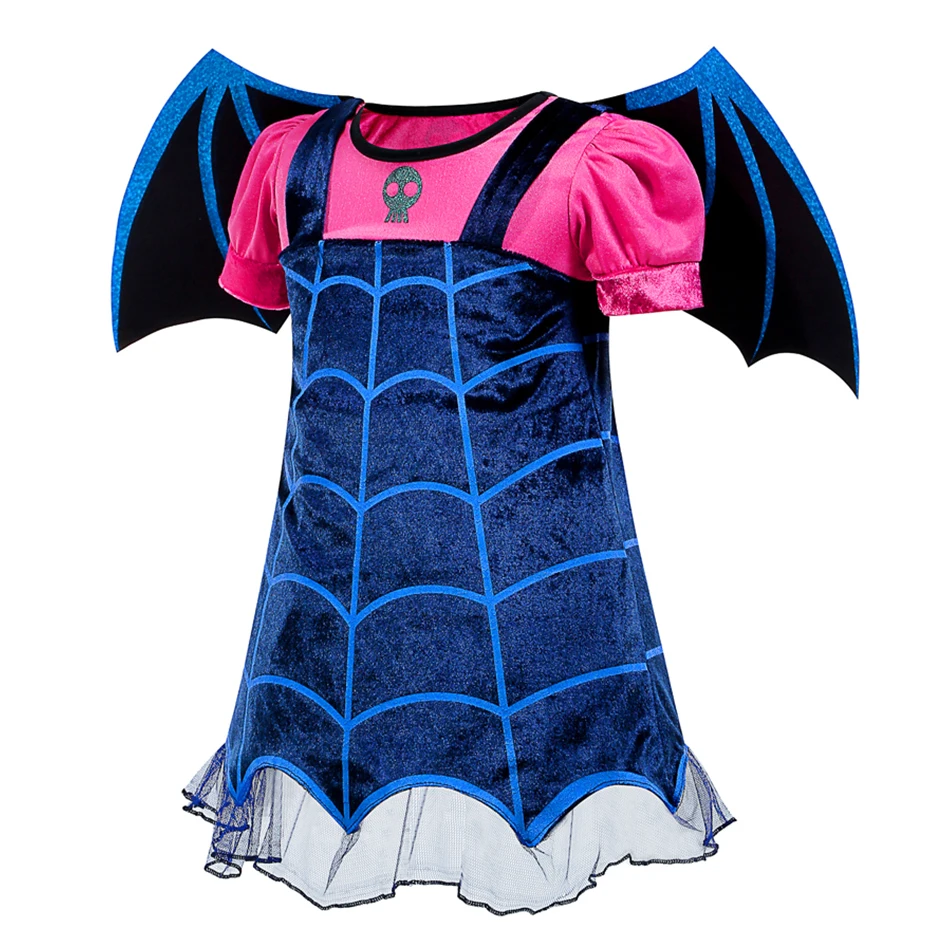 Girls Halloween Theme Party Princess Dress Vampire Cosplay Wings Outfits Christmas Costumes Children Stage Performance Clothing