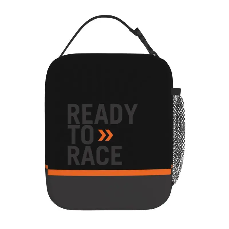 Custom Ready To Race Thermal Insulated Lunch Bag Motorcycle Rider Racing Sport Portable Lunch Bag for Work School Food Bento Box