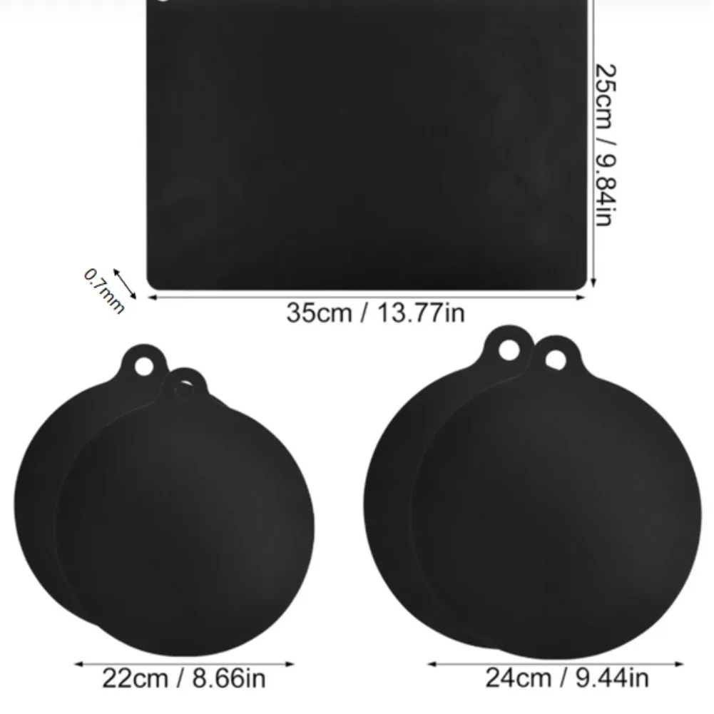 5pcs Induction Cooktop Protector Set Heat Resistant Electromagnetic Stove Protection Rectangular Round Mat For Kitchen Pot